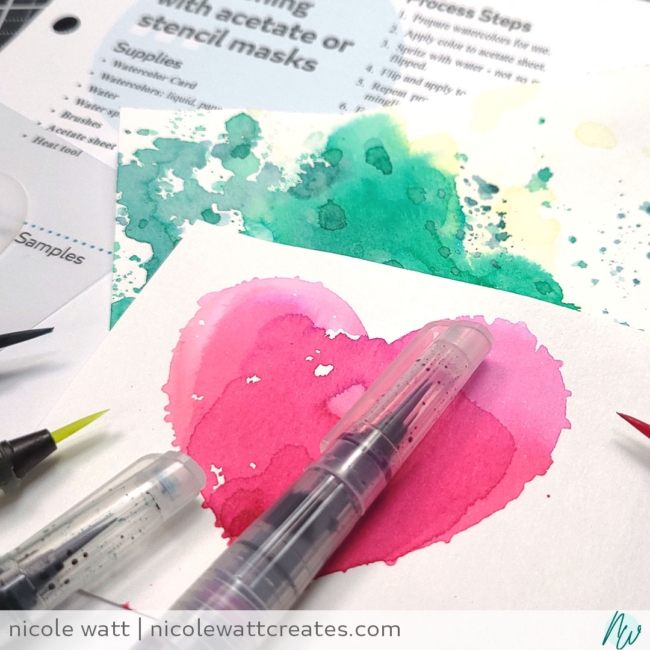 Image of the selective watercolor smoosh technique by Nicole Watt at Nicole Watt Creates