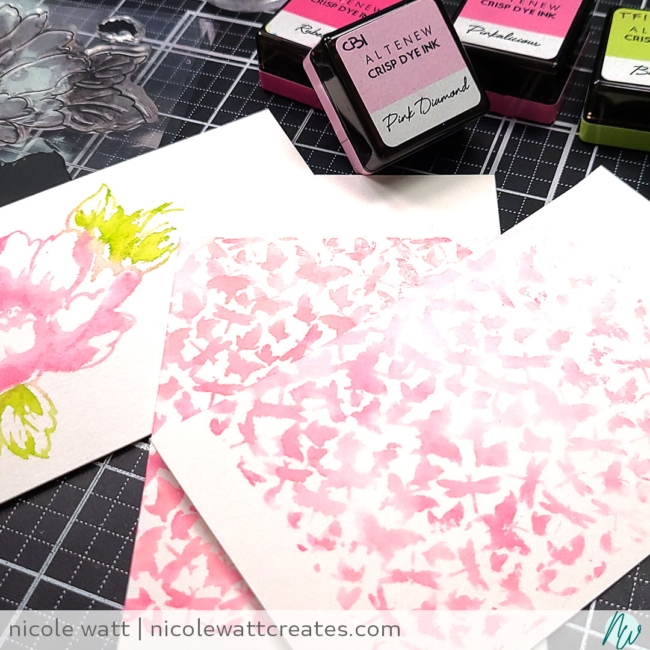 Image of faux watercolor stamped images by Nicole Watt at Nicole Watt Creates